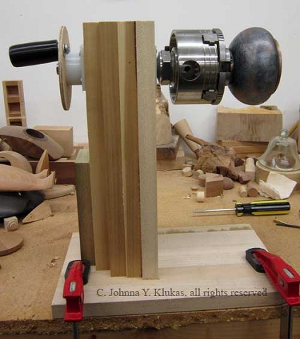 Headstock jig in use.