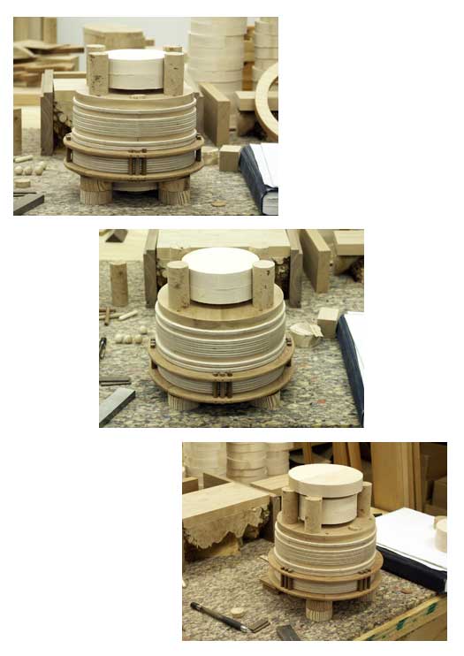 Playing with blocks to develop the design, photographs from different angles.