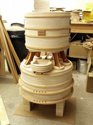 The risers in place during a dry-fit.