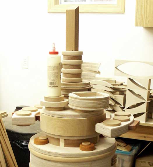 Playing with blocks to design the top.