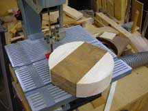 Blank cut into a rough circle.