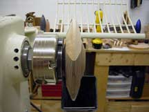 Edge-on view of the first stage of turning, showing the symmetry of the top and bottom.