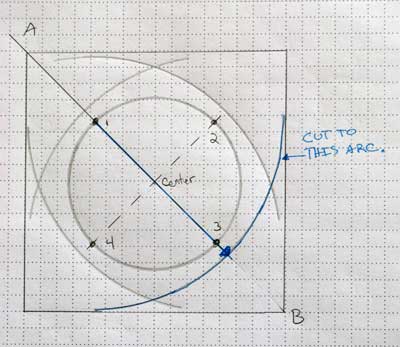 Marking the cutting guidelines.