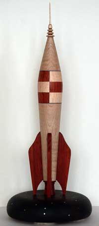 A checkerboard rocket.