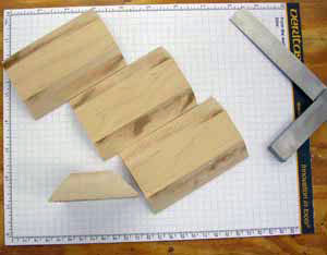 Mitered maple body blocks.