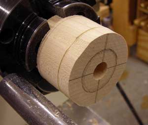 Turning the nose and tail blocks.